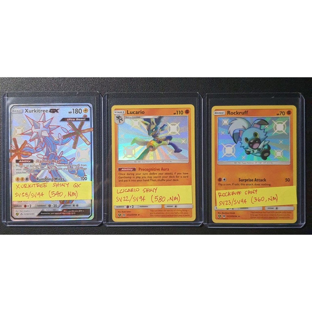 Shiny Xurkitree Gx Lucario Rockruff Hidden Fates Nm Pokemon Card Tcg Shopee Philippines