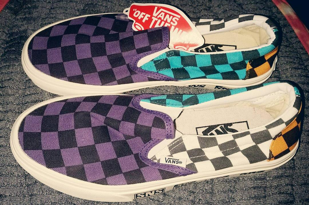 vans purple and black checkered