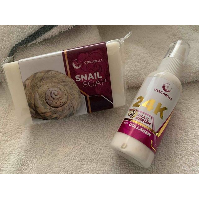 24k snail serum and soap