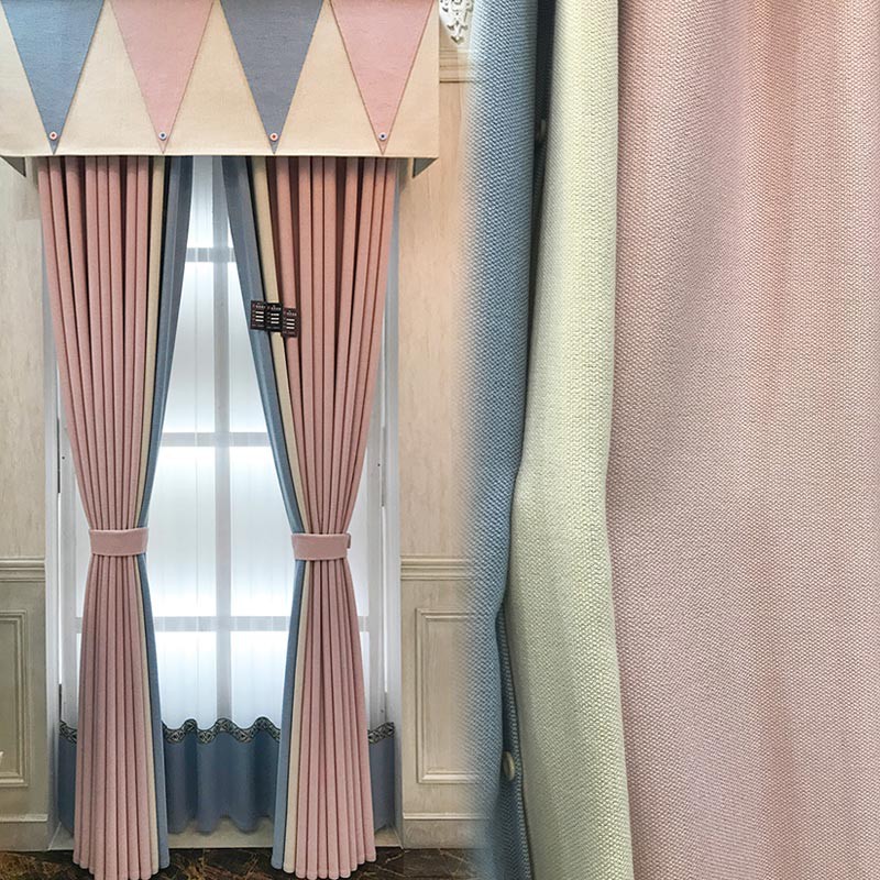 Blackout Curtains Solid Color Stitching Thickened Bedroom Li