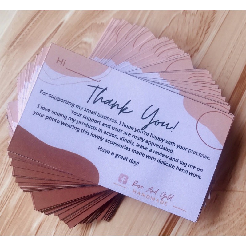 Thank You Cards Business Cards Front Per Page Shopee Philippines