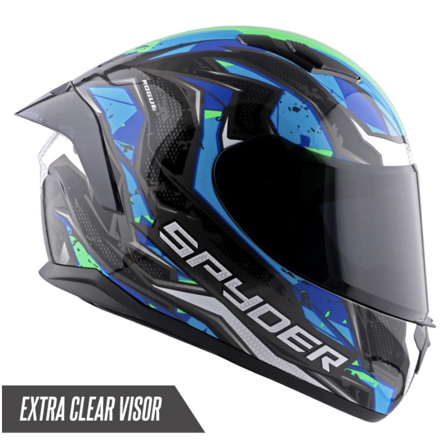 Spyder Full-Face Helmet ROGUE GD Series 2- (FREE Clear Visor) | Shopee ...