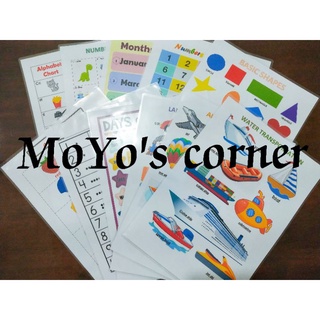 Moyo's laminated educational charts & reusable tracing numbers & alphabets