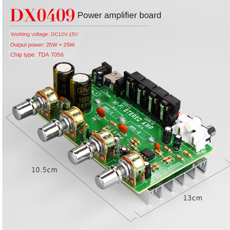 Dx0409 100w Dual Channel Digital Power Audio Stereo Amplifier Board Dc 12v Shopee Philippines