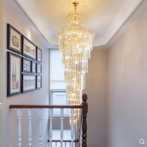 Duplex Staircase Chandelier Villa High Ceiling Living Room Crystal Lamp Modern Minimalist Hollow Ee Philippines - How High Ceiling For Chandelier