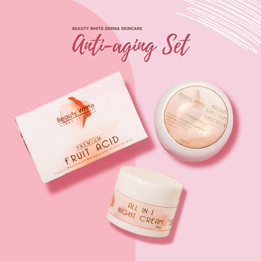 ANTI AGING SET (FRUIT ACID SOAP+ SUNSCREEN SPF50+++ ALL IN 1 NIGHT
