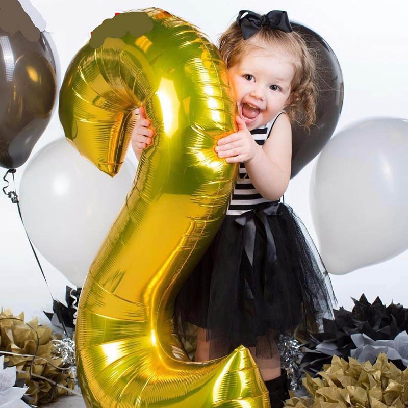 40 inch gold number balloons
