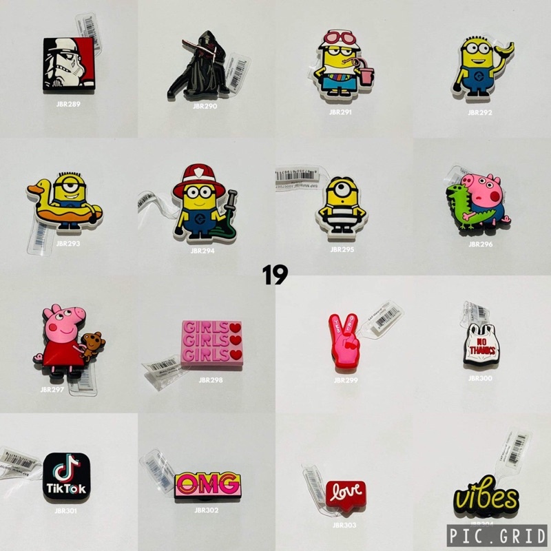 BATCH 19 ORIGINAL CROCS JIBBITZ / CHARMS / PIN for your CROC CLASSIC