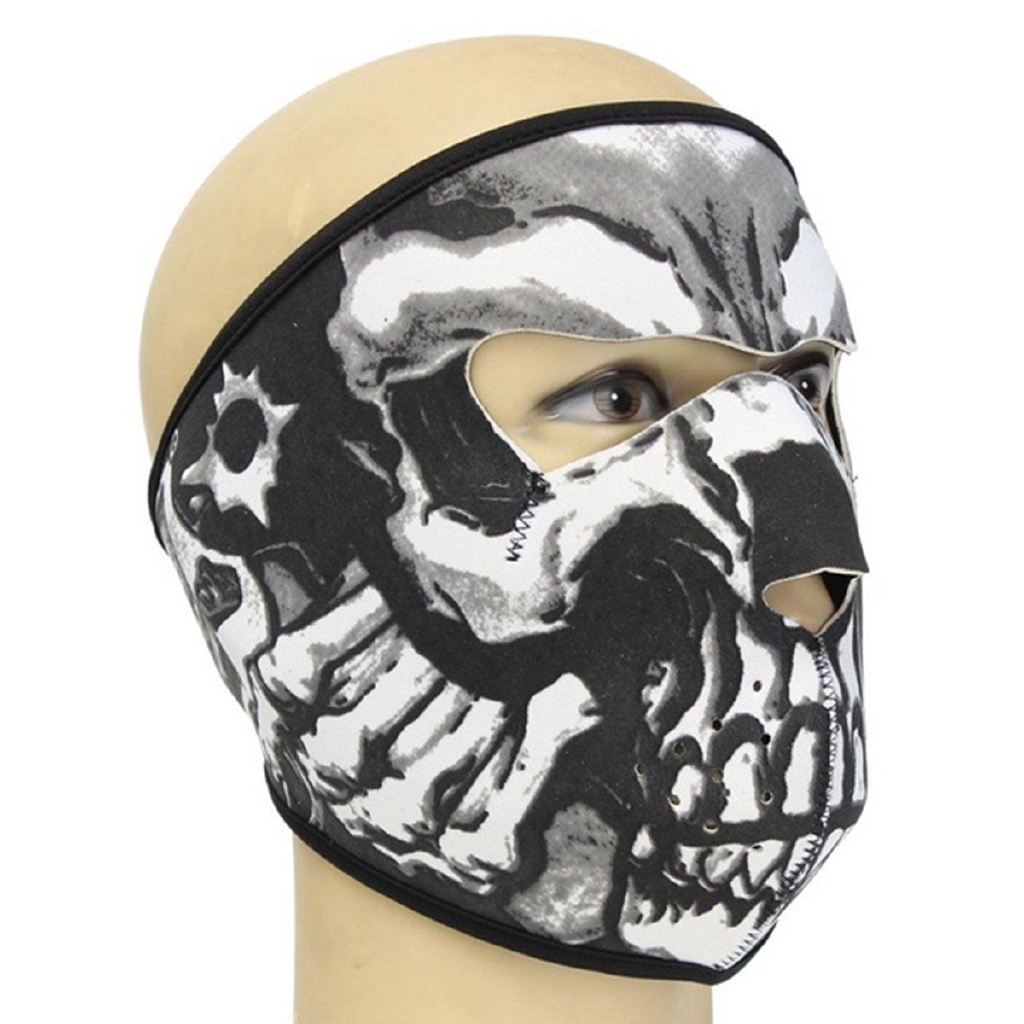 Neoprene Motorbike Half Skull Mask Balaclava Reversible 