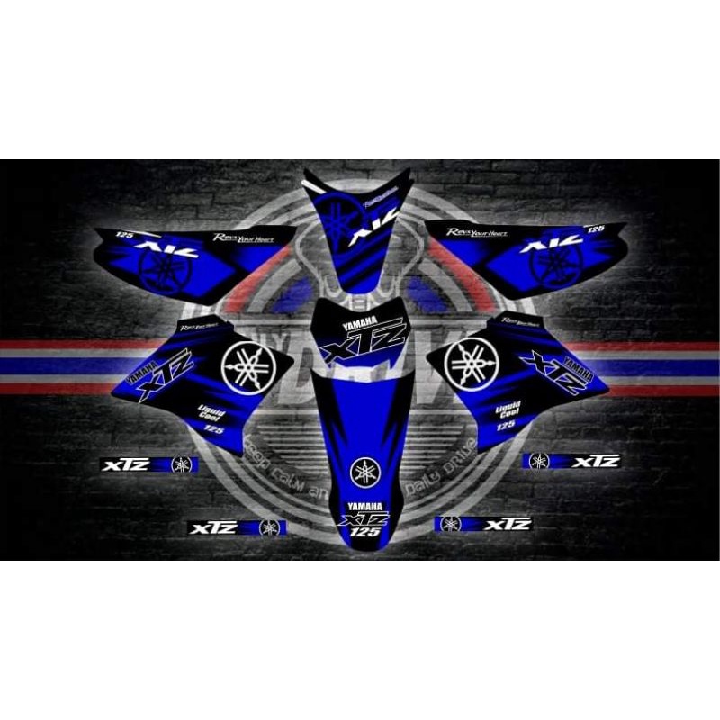 Yamaha Xtz Blue Mc Decal Sticker ( Mix Blue Design) Shopee Philippines