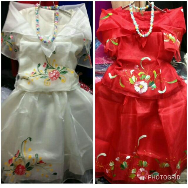 filipiniana dress red