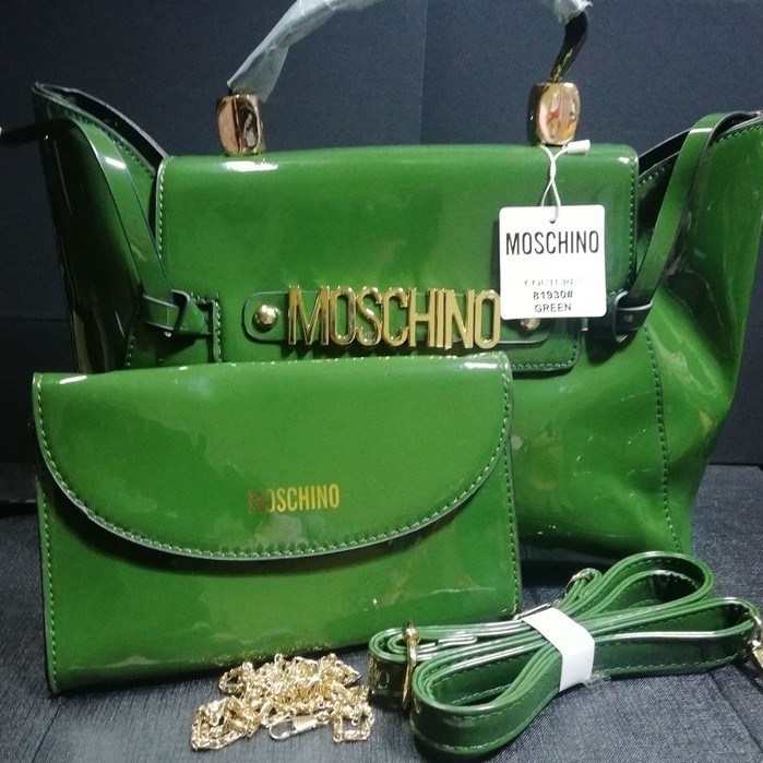 moschino patent leather bag