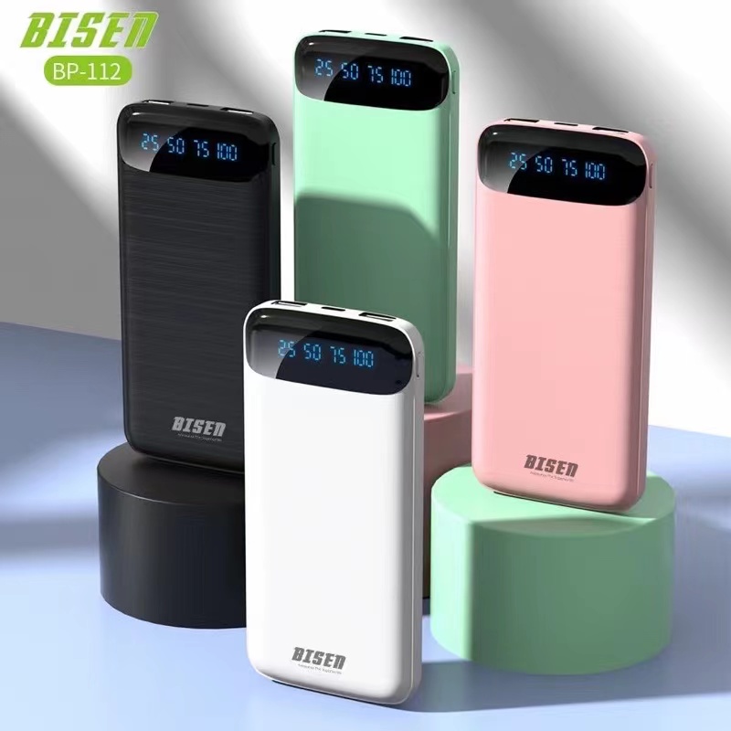 BISEN BP-112 Original Power Bank LED Display Screen Macaron Color Power ...