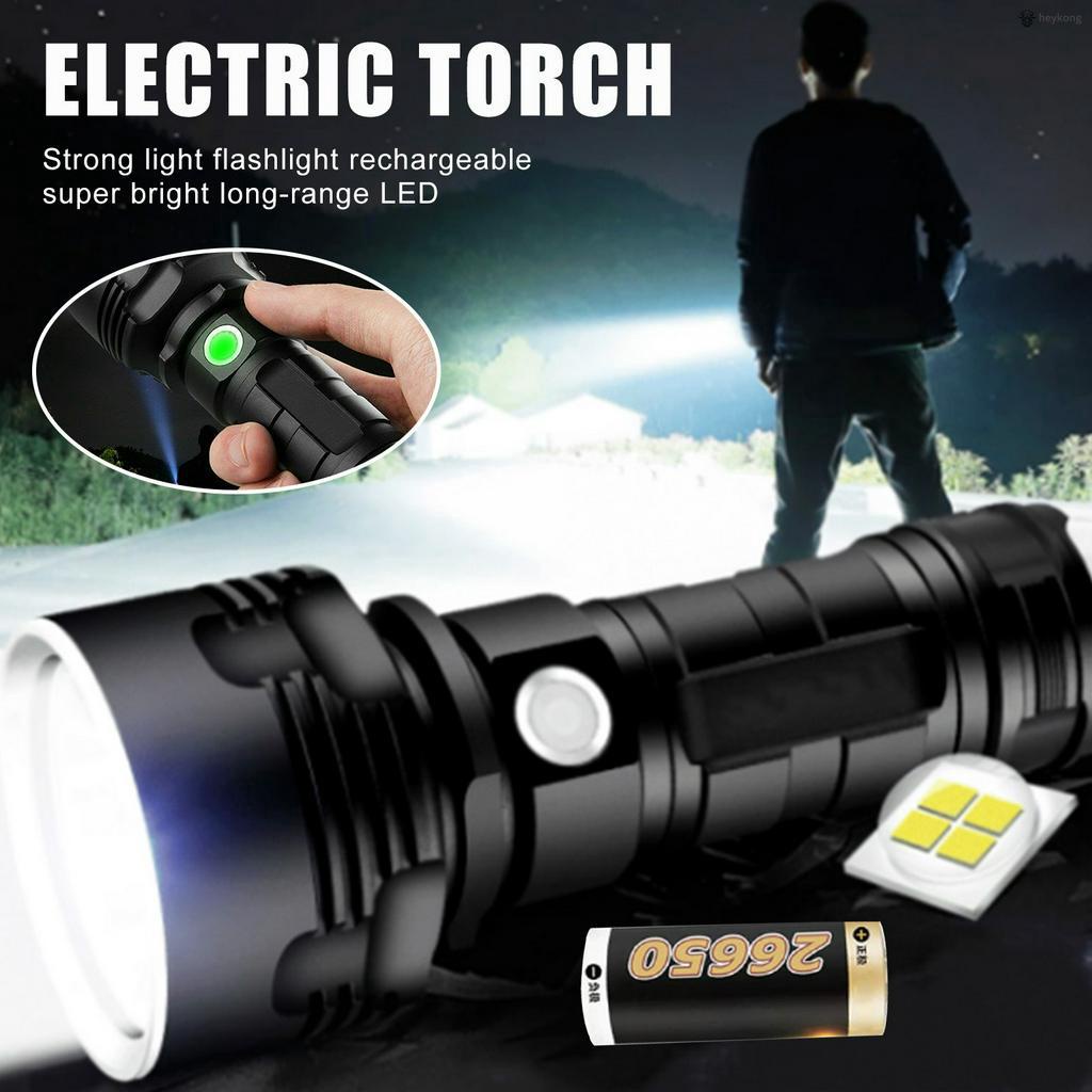 USBCable Bright Lamp Details about   Ultra Bright LED Flashlight Torch Rechargeable Zoom Torch 