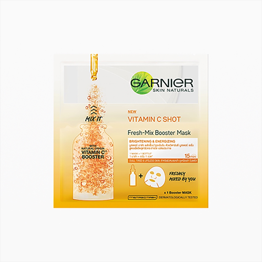 Download Garnier Fresh Mix Serum Face Mask Vitamin C Shot Super Brightening Shopee Philippines PSD Mockup Templates