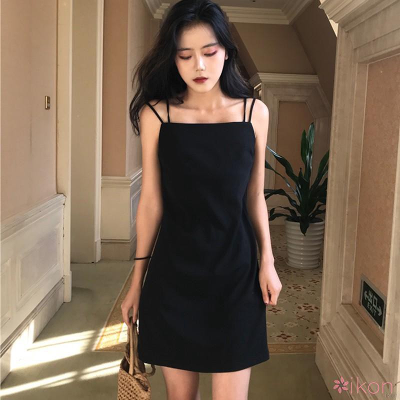 black mini summer dress