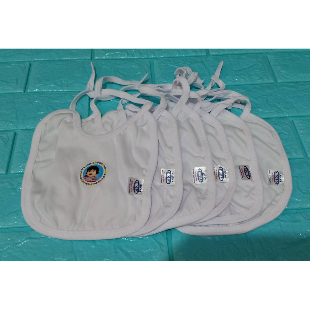 plain white cotton baby bibs