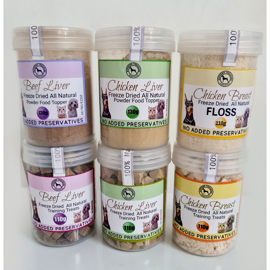 ALL NATURAL FREEZE DRIED TRAINING TREATS 130G/110G/40G FOOD TOPPER