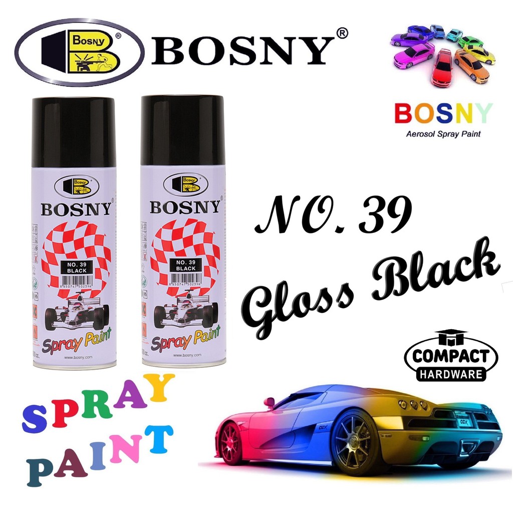 Bosny Spray Paint No. 39 Gloss Black | Shopee Philippines