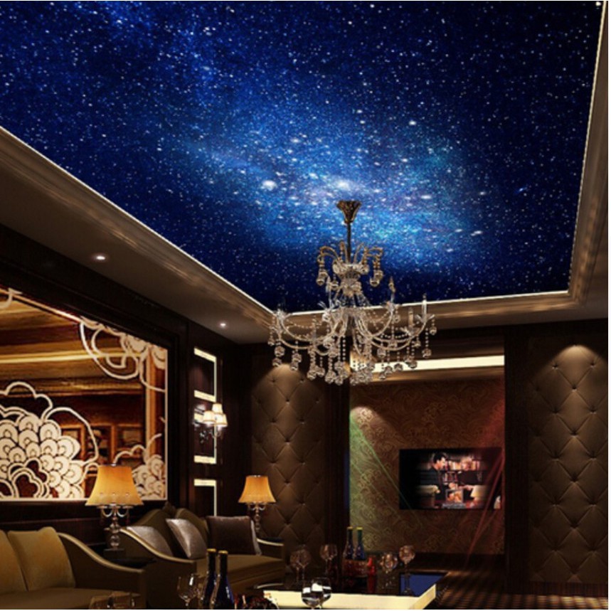 3d Star Cloud Night Sky Mural Ceiling Bedroom Background Galaxy
