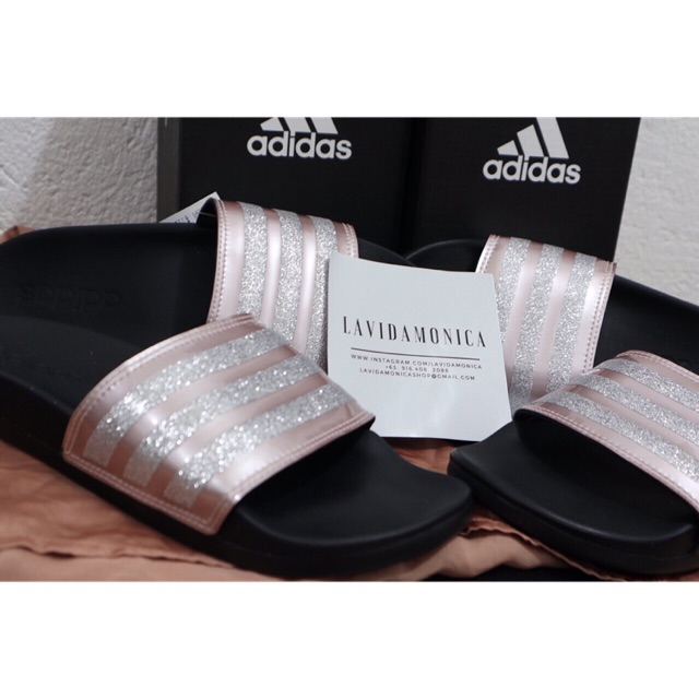 rose gold slides adidas