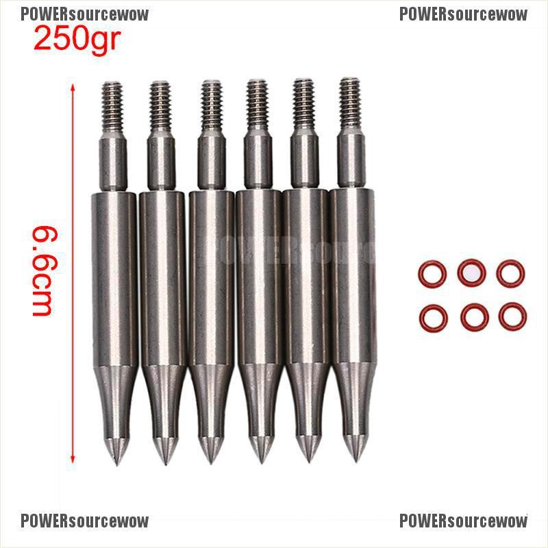6pcs Stainless Steel Arrow Point Tip For OD7.6mm Arrow Shaft Arrow Hea~JP 