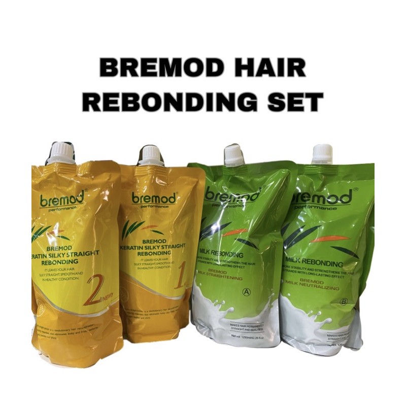 BREMOD Hair Rebonding Set 2 in 1 Milk and Bremod Keratin Silky Striaght