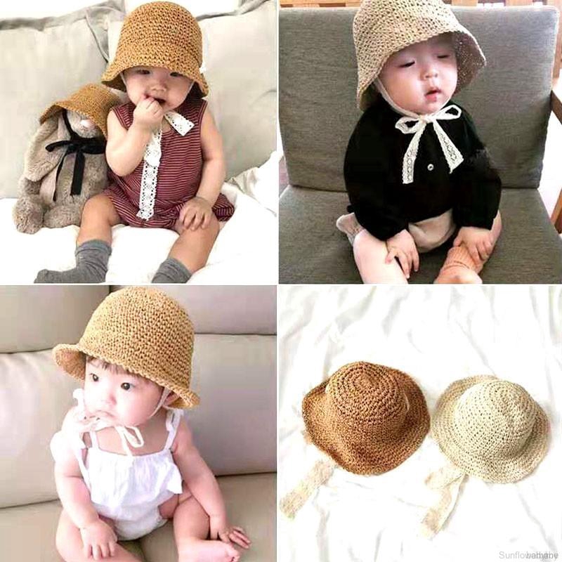 baby girl straw sun hat