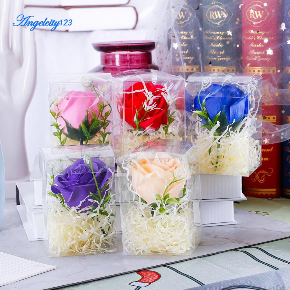 Ang Preserved Single Rose Soap Flower Gift Box Valentines Day
