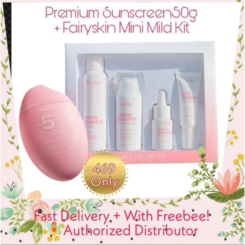 Fairyskin Premium Suncreen50g + Mini Mild Kit Shopee Philippines