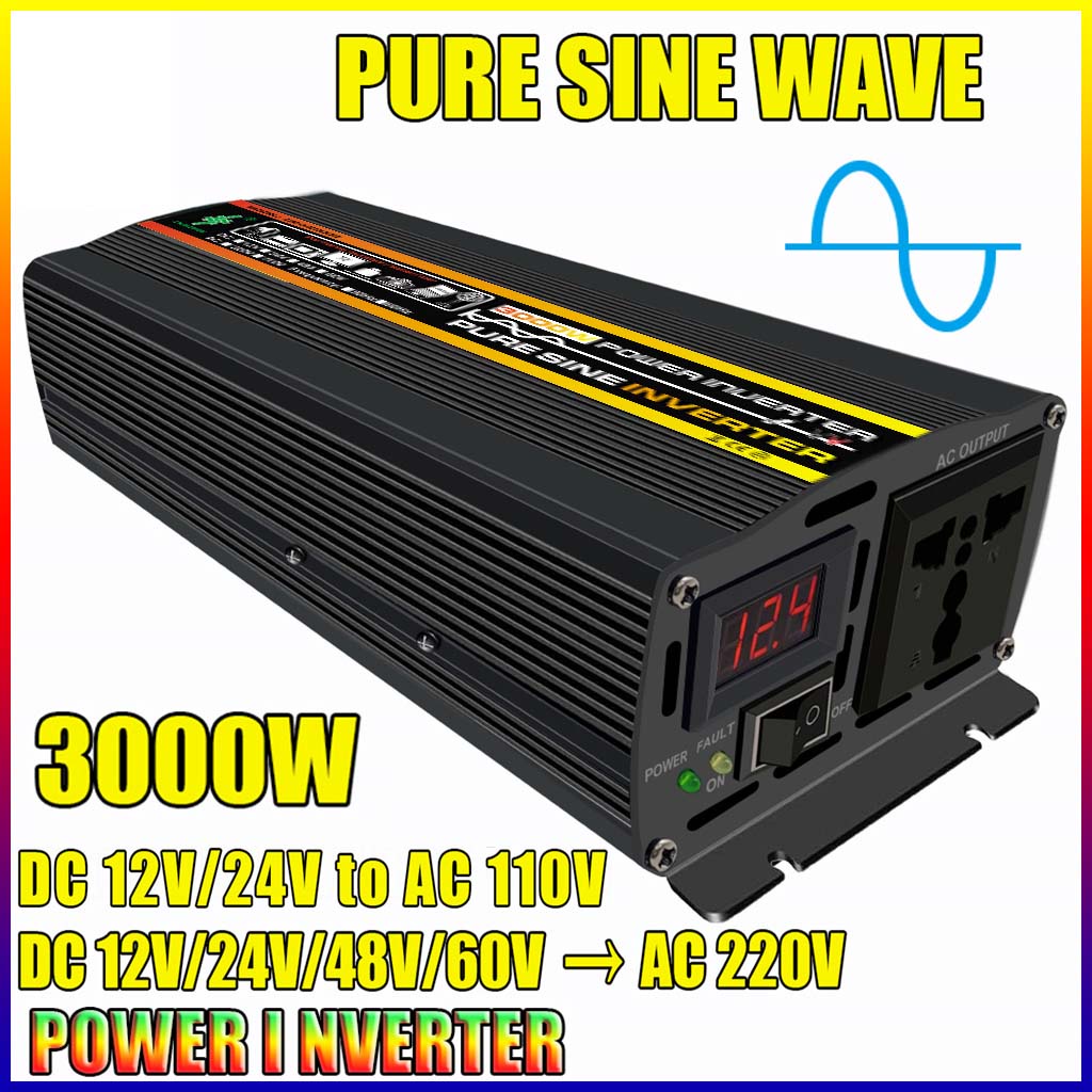 Pure Sine Wave Inverter Car Voltage Transformer 2000W 3000W 4000W 5000W Solar Power DC 12V 24V To AC 220V 110V Converter From Homepro4, $163.97