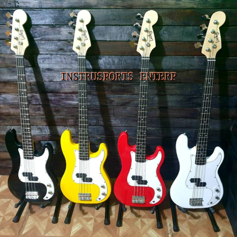 Guitar Bass Jazz 4 String Lucky Electric Bass with Bass Guitar Case