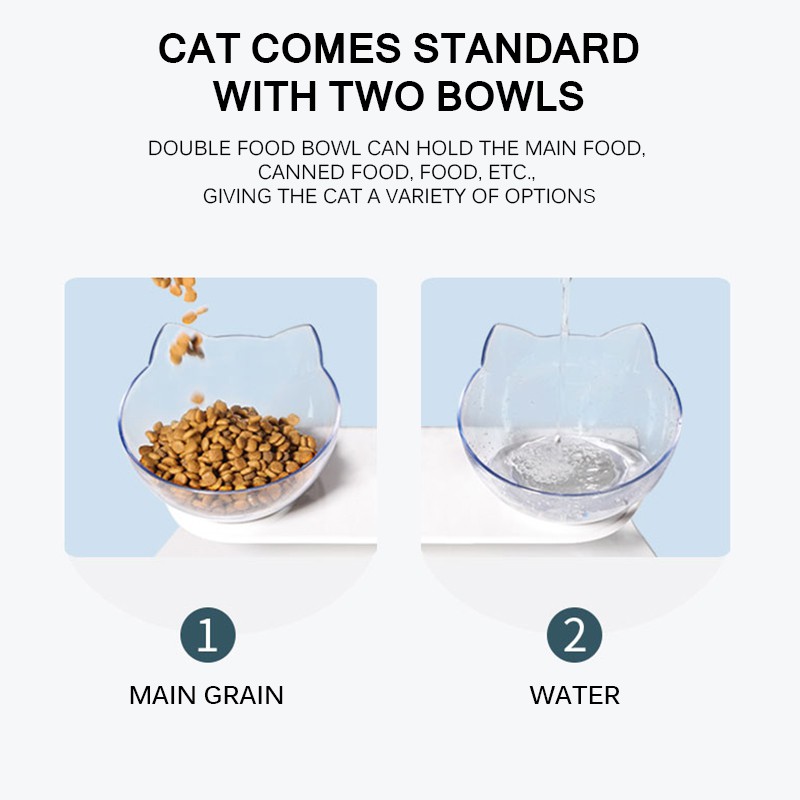 Dual Pet Cat Stress Ease Food Bowl Feeder #7