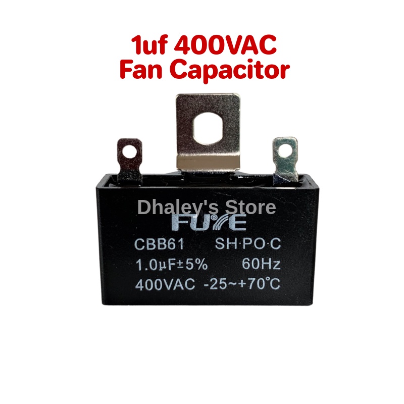 1pc. 1uf 400VAC Fan Capacitor / 1 uf Electric Fan Capacitor Terminal