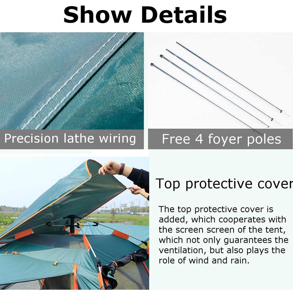 GOTURE Automatic 5-7 Person Tent Portable Outdoor Tent Foldable Camping Family Tent - Image 4