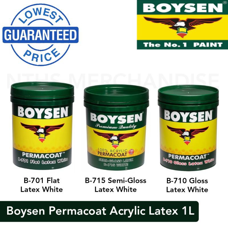 BOYSEN Permacoat Acrylic WaterBased Latex Semigloss/Gloss/Flat White