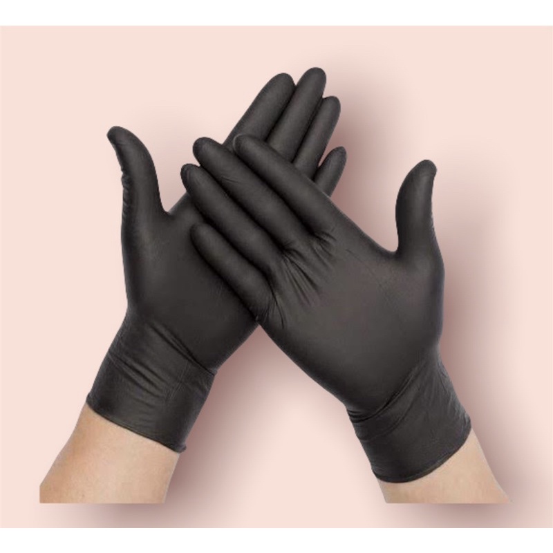 Hair Coloring Black Rubber Vinyl Gloves (Pair) | Shopee Philippines