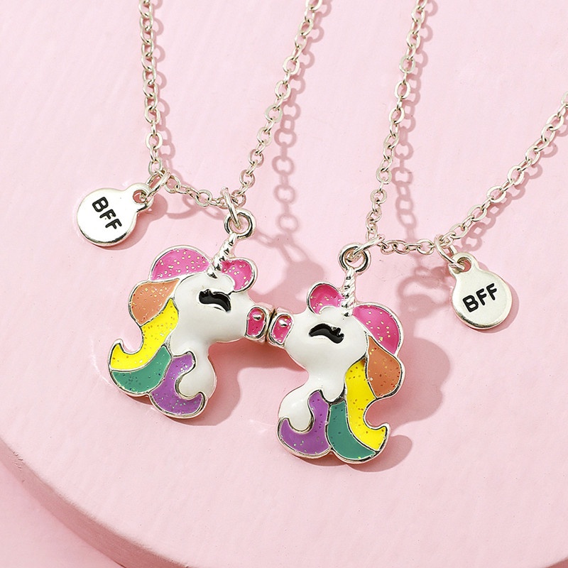SHWIN Unicorn Necklace Best Friend Necklaces Unicorn Gifts 18K Gold Plated Jewelry for Girls Women 