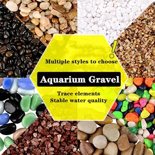 &1Kg Aquarium Gravel River Rock - Natural Decor Polished Gravel Small Pebbles Mixed Color Stones for