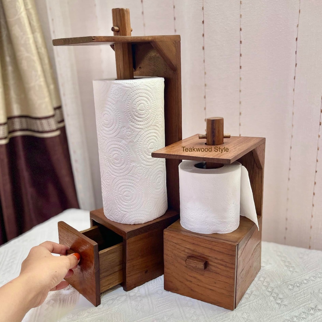 Tissue Paper Holder Small Roll Large 100 Teak Wood | Shopee Philippines