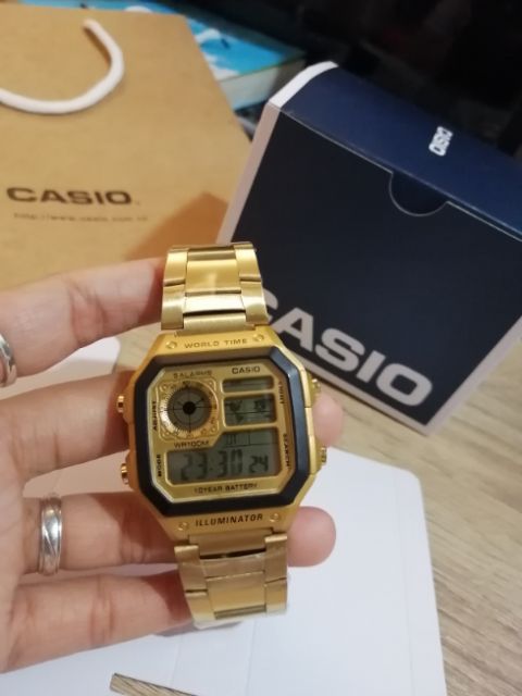 casio world time gold