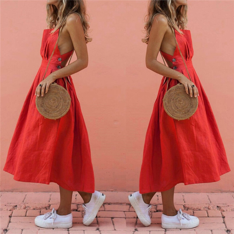 red summer dress