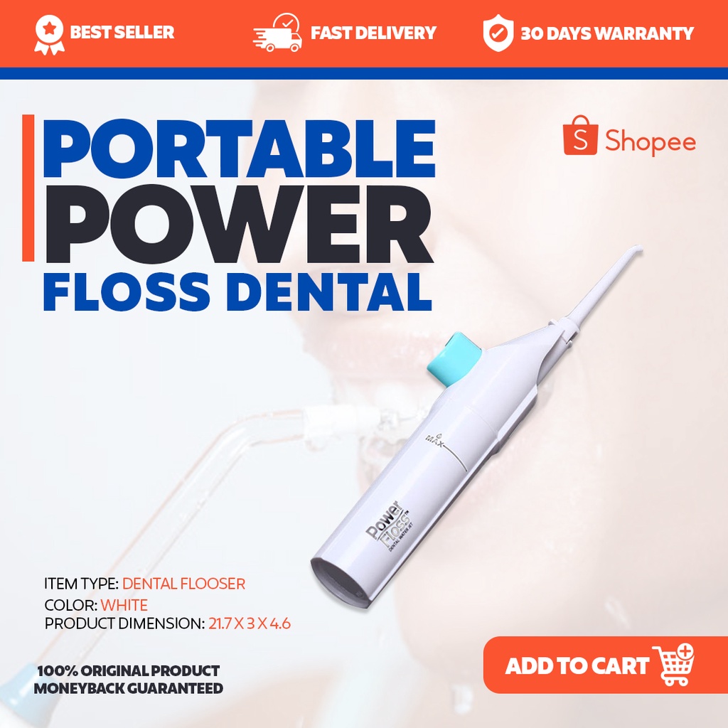 Portable Power Floss Dental Water Jet Tooth Pick No Batteries Dental