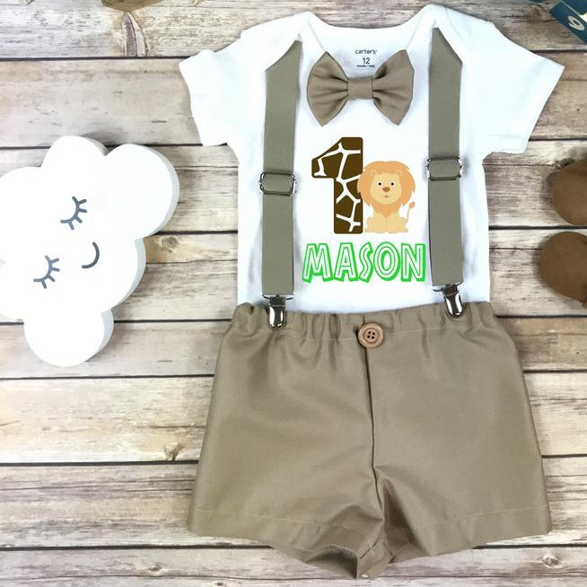 birthday safari outfit for baby boy