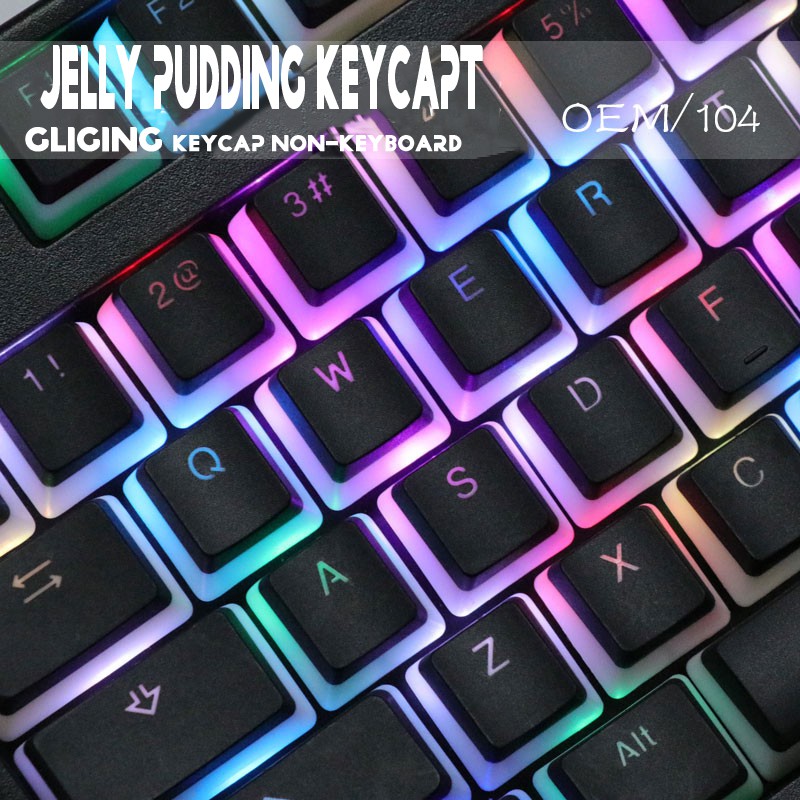 108key PBT jelly pudding DoubleSkin keycap backlit mechanical gaming
