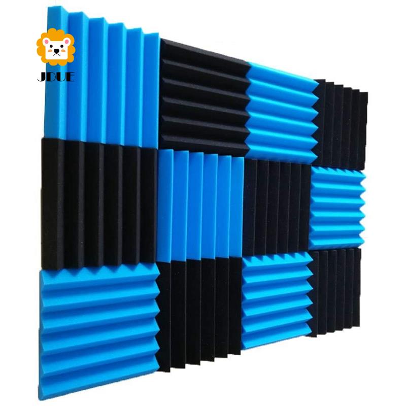 JDUE 12 Pcs Acoustic Panel Studio Soundproof Foam Wedge Tile Fireproof Studio Foam Sound Wedges