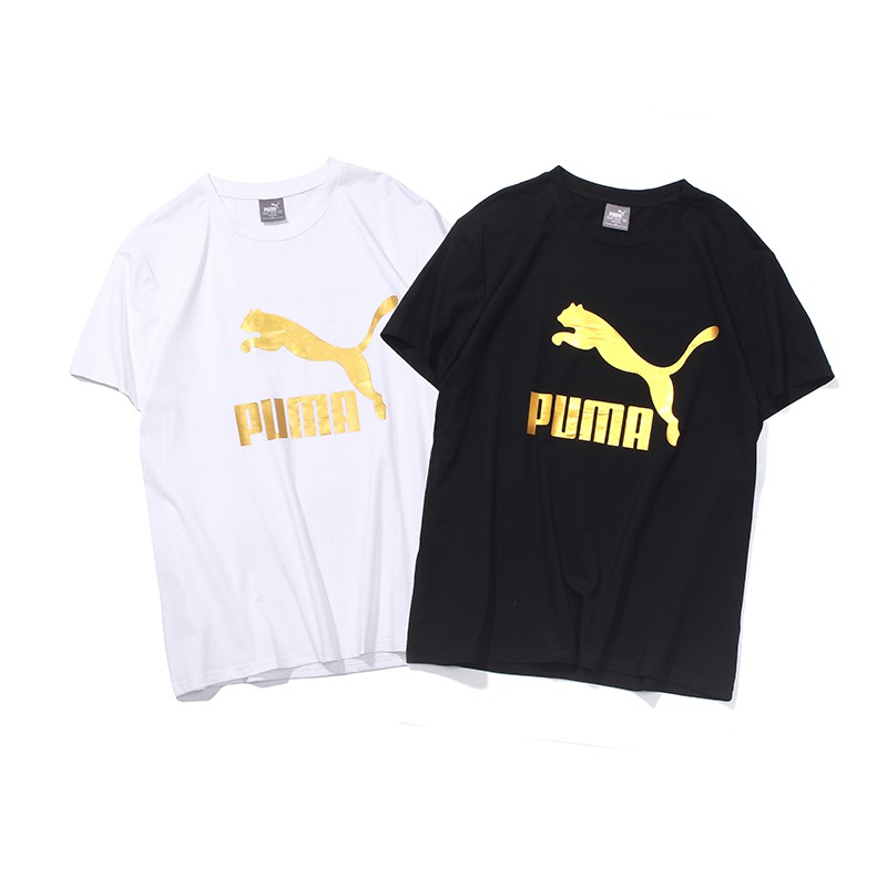 puma gold logo t shirt