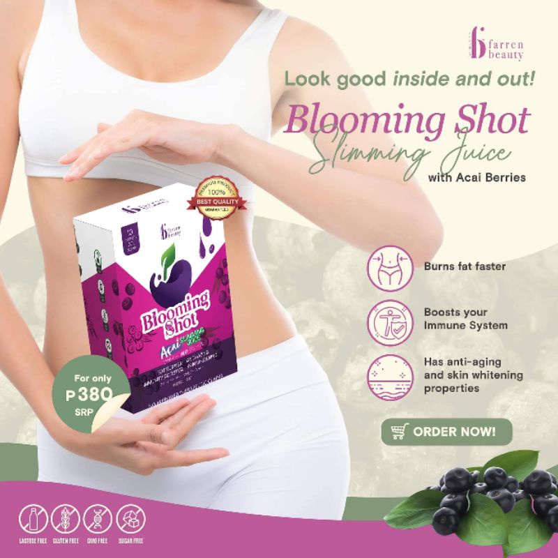 Blooming Shot Acai Berry Slimming Juice Appetite Suppressant