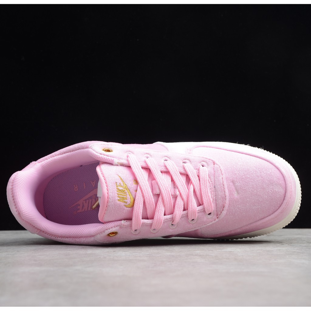 pink velvet air force ones