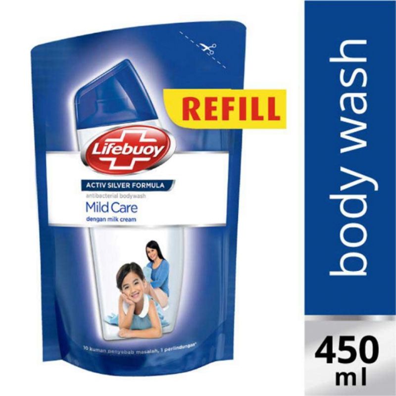 Lifebuoy Body Wash Mild Care 400 ml / Lifboy Liquid 400ml Shopee